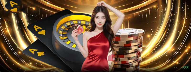 Imagem promocional do cassino online da 4555 mostrando jogos ao vivo